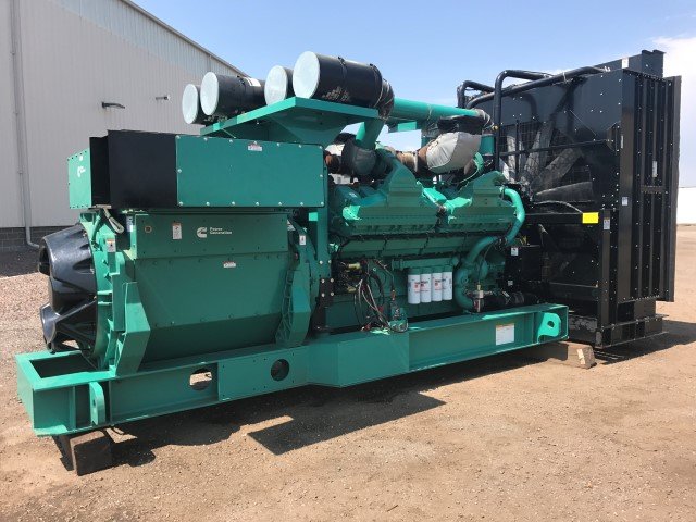 Cummins open-frame diesel genset with remote radiator inside plant